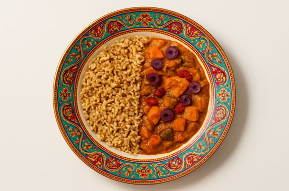 Hearty Beef Stew With Brown Rice Lentil Pilaf